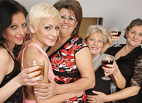 Five horny old and young lesbians explanations crimson special for Christmas